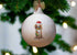 Sprocker Red & White Ceramic Bauble